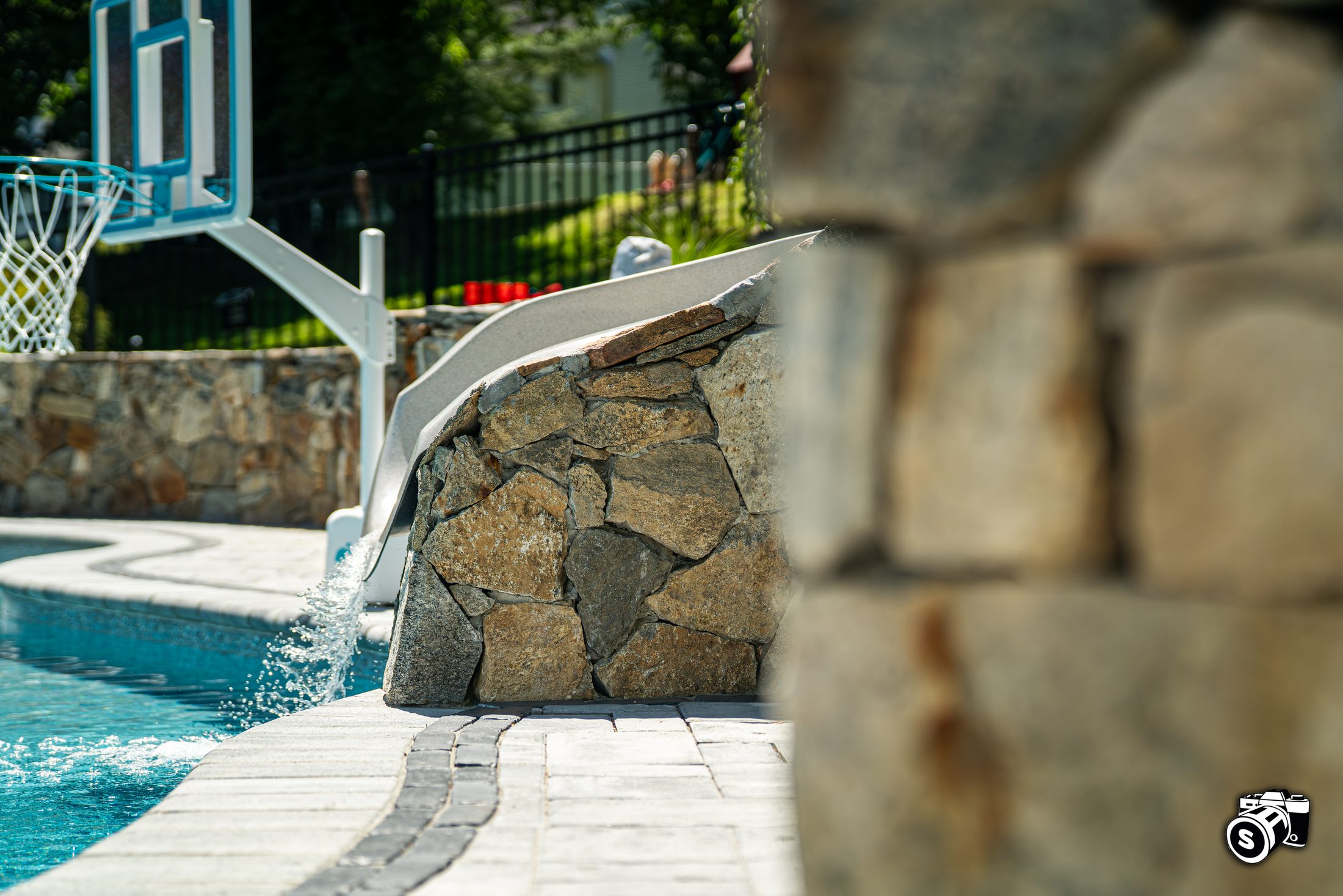 Close-up of water flowing over natural stone